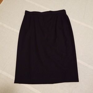 Escada Black Wool Side Stitch Knee Length Skirt